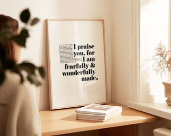 Psalm 139 Print: Fearfully and Wonderfully Made Bible Verse (Digital Download)