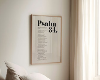 Psalm 34 Taste and See Bible Verse Print Bold Christian Wall Art, God is good, Church Decor, Sunday School Art, Home Decor Faith Over Fear
