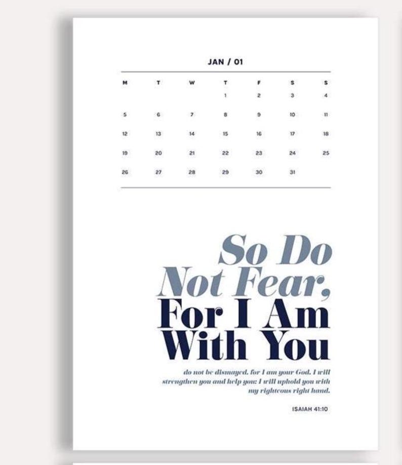 2026 Christian Calendar With Bible Verses (digital Download) - Etsy
