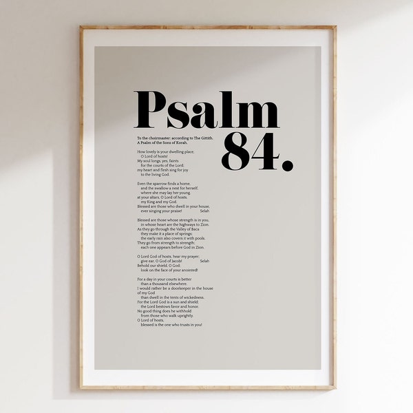 Psalm 84 Bible Verse Wall Art, Minimalist Decor, Christian Modern Scripture Poster, Bold Typography, Baptism, Baby Shower Birthday Gift Idea