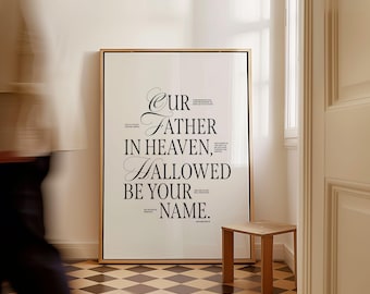 The Lord's Prayer ESV Poster,  Elegant Matthew 6 Print (Digital Download)