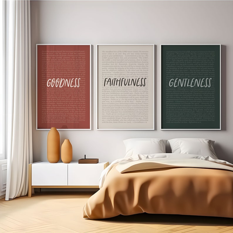 Fruits of the Spirit Poster Set, Bible Verse Art (digital Download) - Etsy