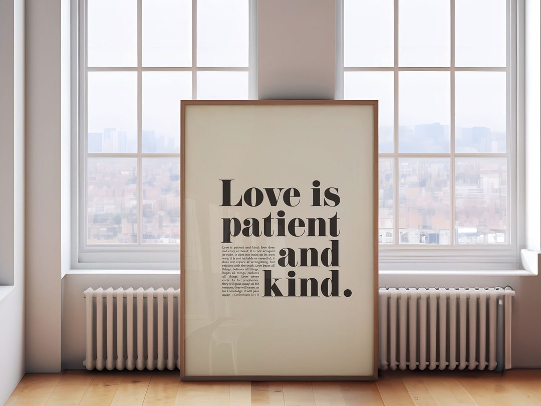 1 Corinthians 13 Bible Verse Print, Love is Patient (digital Download ...
