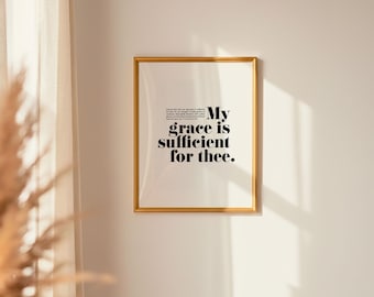 2 Corinthians 12 9 KJV Poster, Modern Scripture Print (Digital Download)