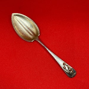 1880 Gorham Hand Hammered Sterling Silver Applied Mixed Metals Serving Spoon