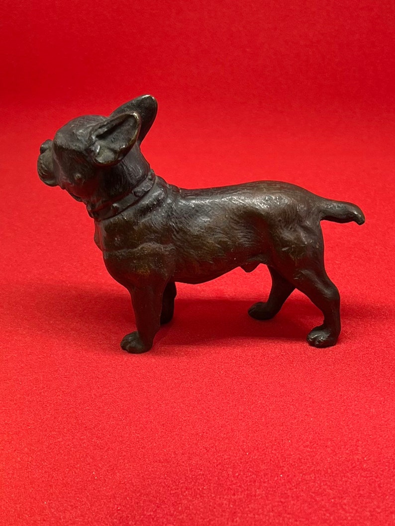 Antique Bronze French Bulldog Figurine Frenchy Statue Etsy