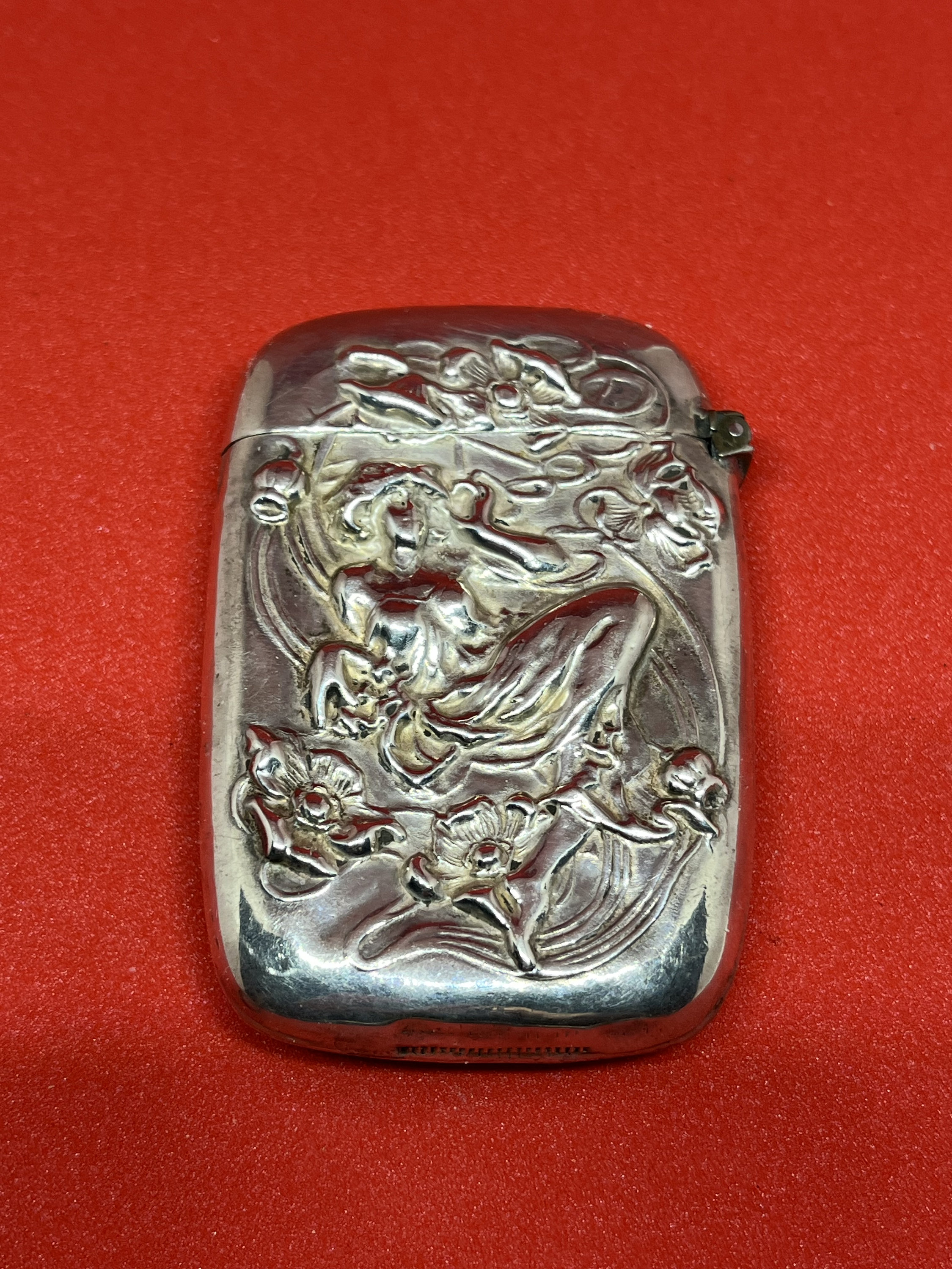 Art Nouveau Sterling Silver Match Safe Woman Smoking Cigarette - Etsy
