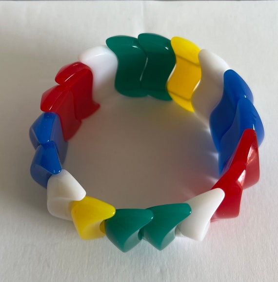 Avon 1990s bright multi color stretch bracelet - image 4
