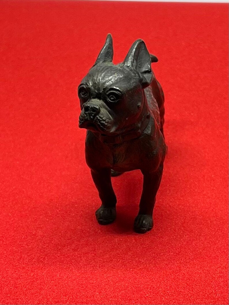 Antique Bronze French Bulldog Figurine Frenchy Statue Etsy