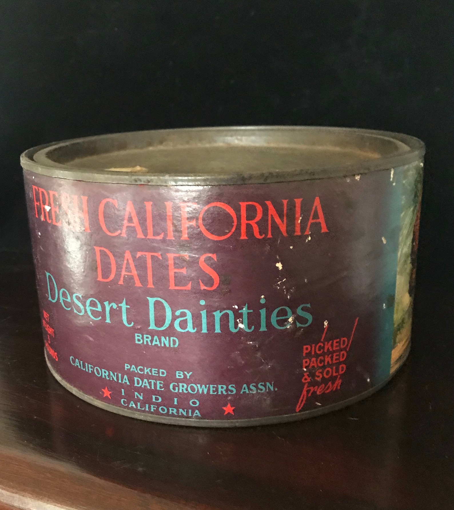 Vtg 20s Desert Dainties Indio California Dates 3LB Tin Paper Etsy