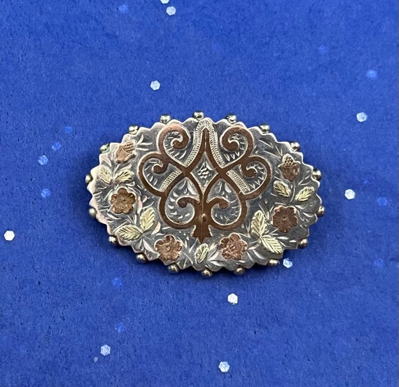 Antique 1880s English Sterling and gold brooch by… - image 7