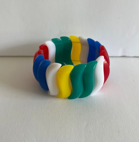 Avon 1990s bright multi color stretch bracelet - image 1