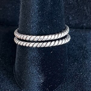 2 Sterling silver Avon stackable rope rings sz 11