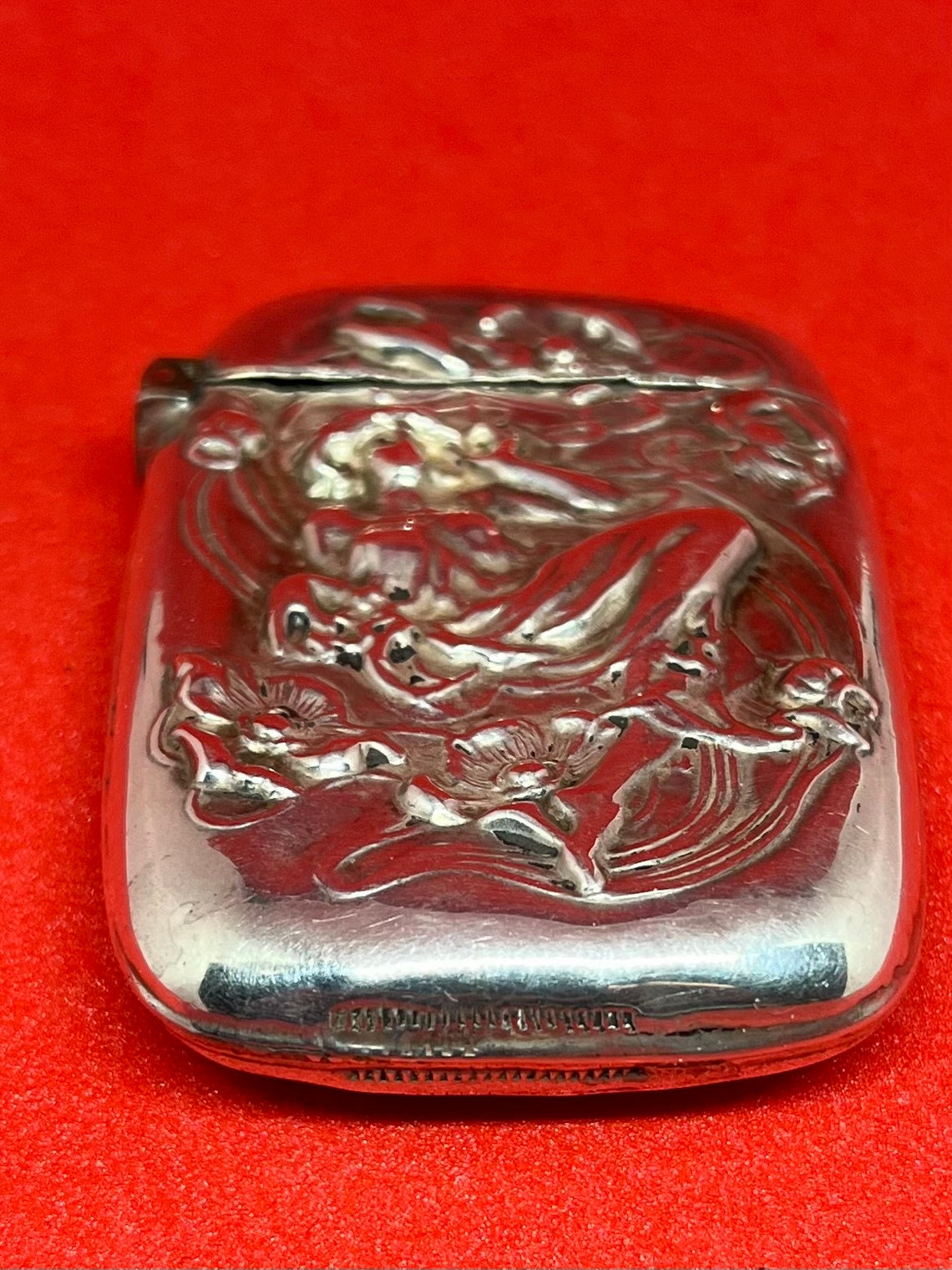 Art Nouveau Sterling Silver Match Safe Woman Smoking Cigarette - Etsy