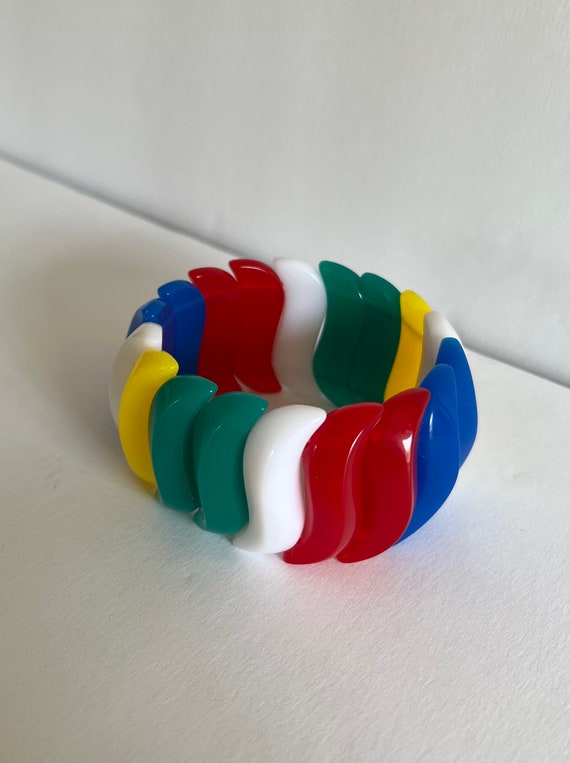 Avon 1990s bright multi color stretch bracelet - image 5