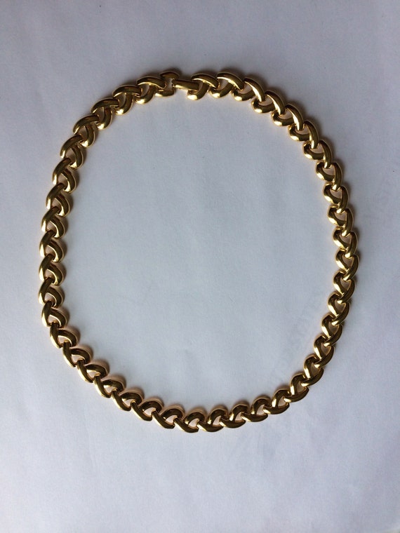 Vtg Napier Choker Necklace gorgeous goldtone