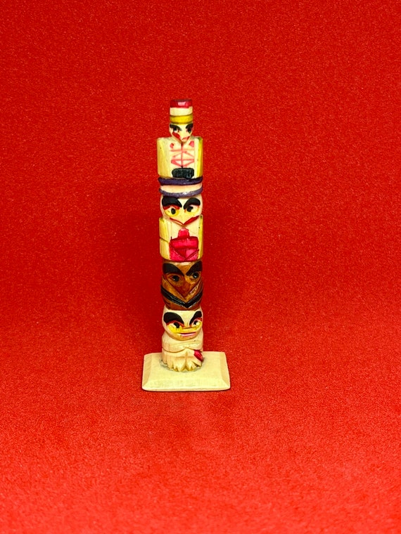 Miniature Inuit Totem Pole Carved Bone - Etsy Miniature Inuit Totem Pole Carved Bone - Etsy