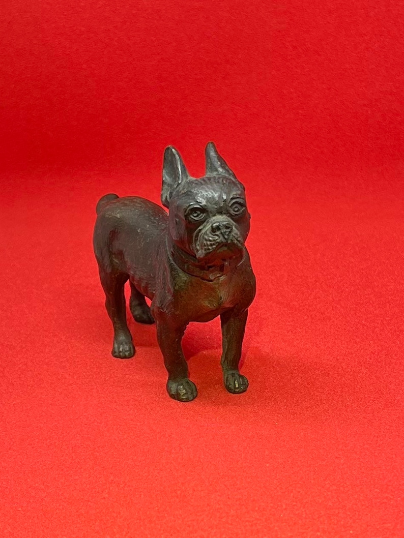 Antique Bronze French Bulldog Figurine Frenchy Statue Etsy