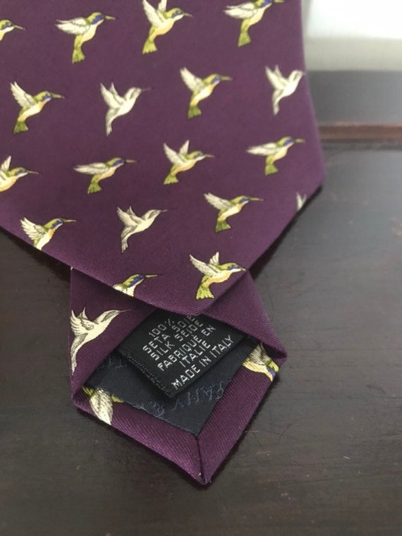 Tiffany and Co. Hummingbird Necktie Plum Purple Ti