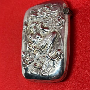 Art Nouveau Sterling Silver Match Safe Woman Smoking Cigarette - Etsy