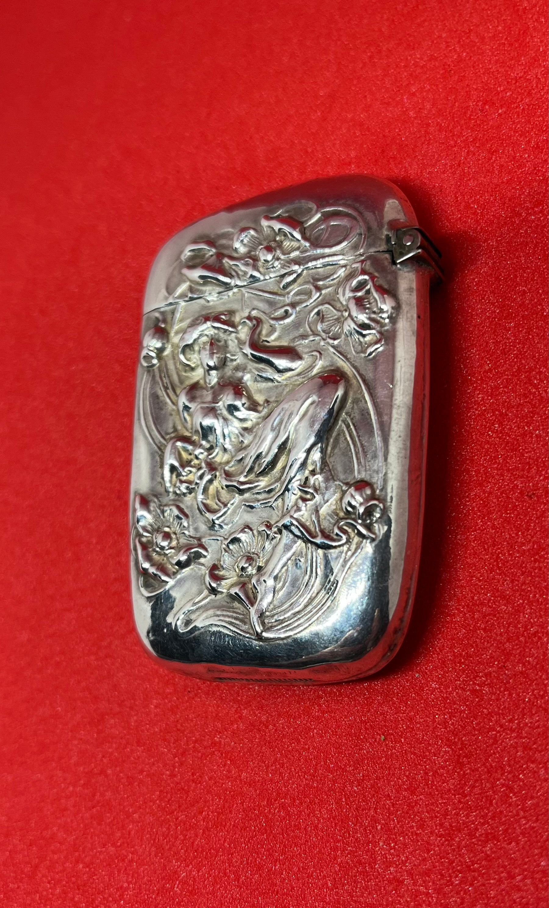 Art Nouveau Sterling Silver Match Safe Woman Smoking Cigarette - Etsy