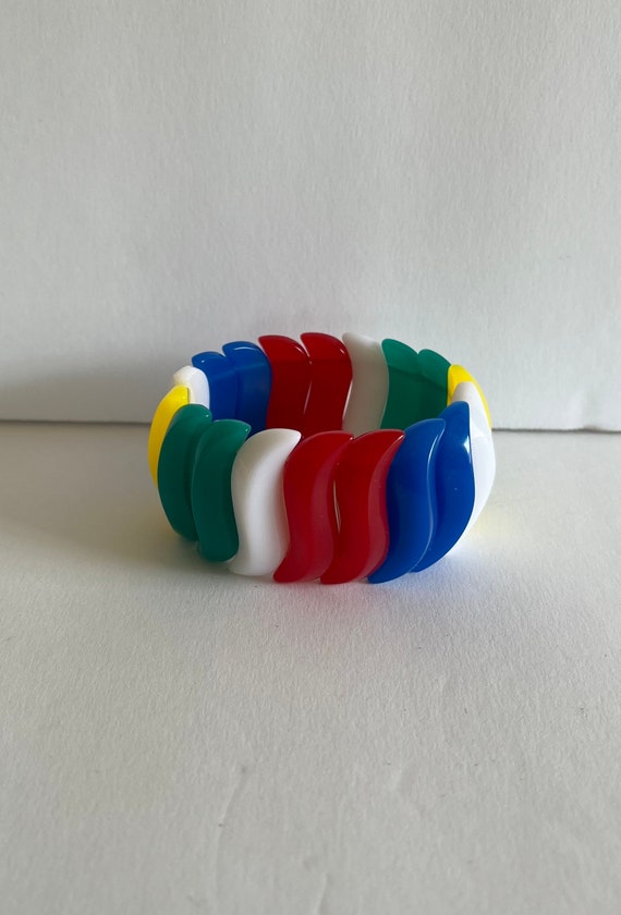 Avon 1990s bright multi color stretch bracelet - image 3
