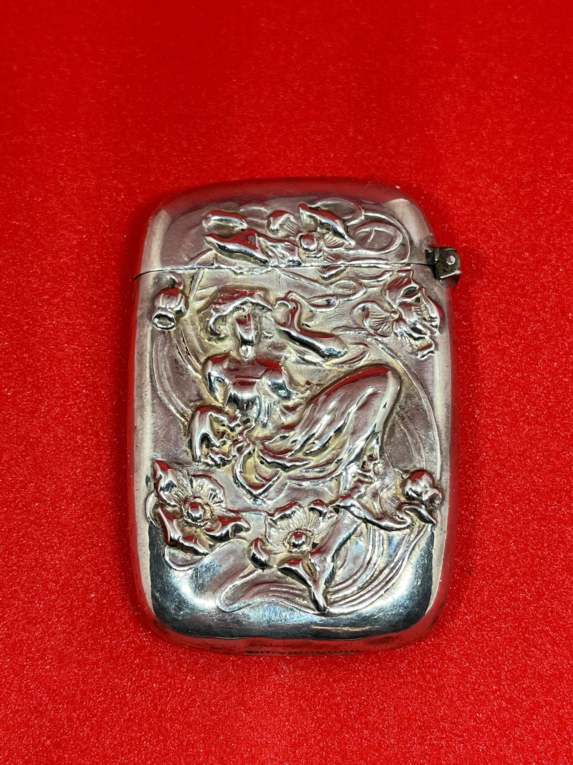 Art Nouveau Sterling Silver Match Safe Woman Smoking Cigarette - Etsy