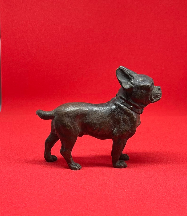 Antique Bronze French Bulldog Figurine Frenchy Statue Etsy