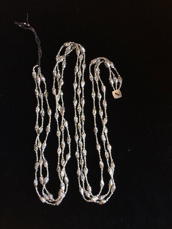 Vtg 36" Nakamol three strand Necklace entirely Be… - image 4