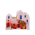Traditional Santorini village house complex | Handmade miniature house | Red Wall