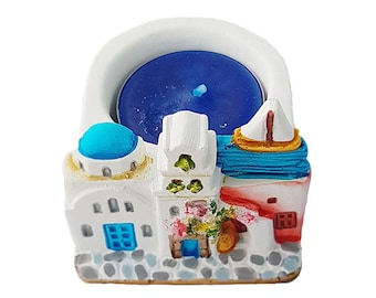 Santorini Church and boat façade tea light holder