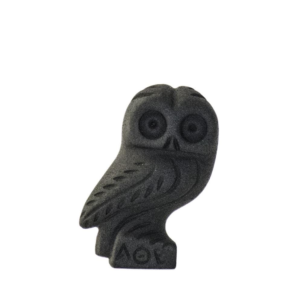 Owl, cast stone, 9cm, anthracite - Ancient Greece collection - Handmade
