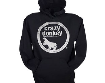 Crazy Donkey hoodie | Black | Donkey brewery | Santorini | Mens Hoodie