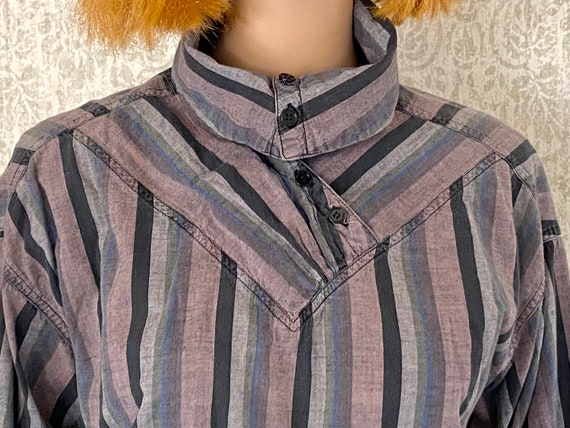 Vintage Avant Garde 80s Blouse | Faux Turtleneck … - image 2