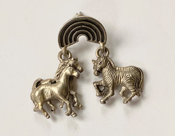 Vintage Horse Earrings | Kitschy Novelty Vtg Eque… - image 5