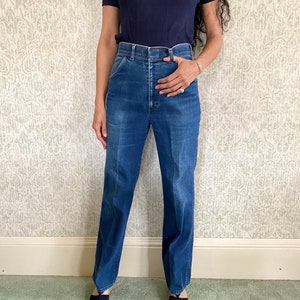Vtg Boyfriend Jeans | Vintage 70s 80s Distressed Straight Leg Denim | 31” Waist