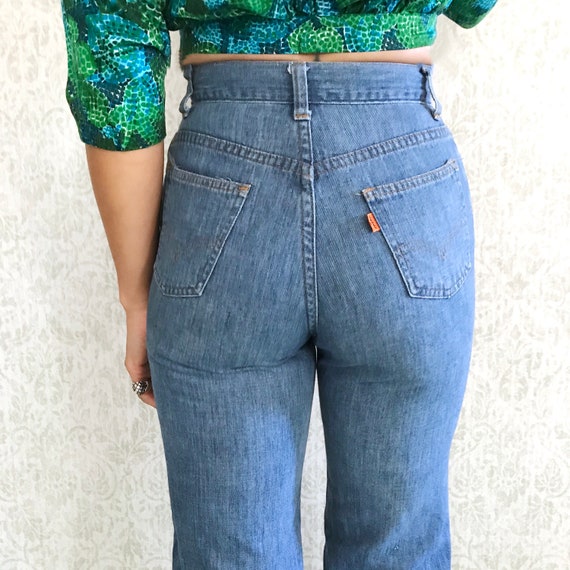 Vintage Big "E" Levis Bell Bottom Jeans Rare Deni… - image 1