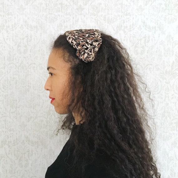 Vintage 60's Braided Headband Animal Print Fascin… - image 1