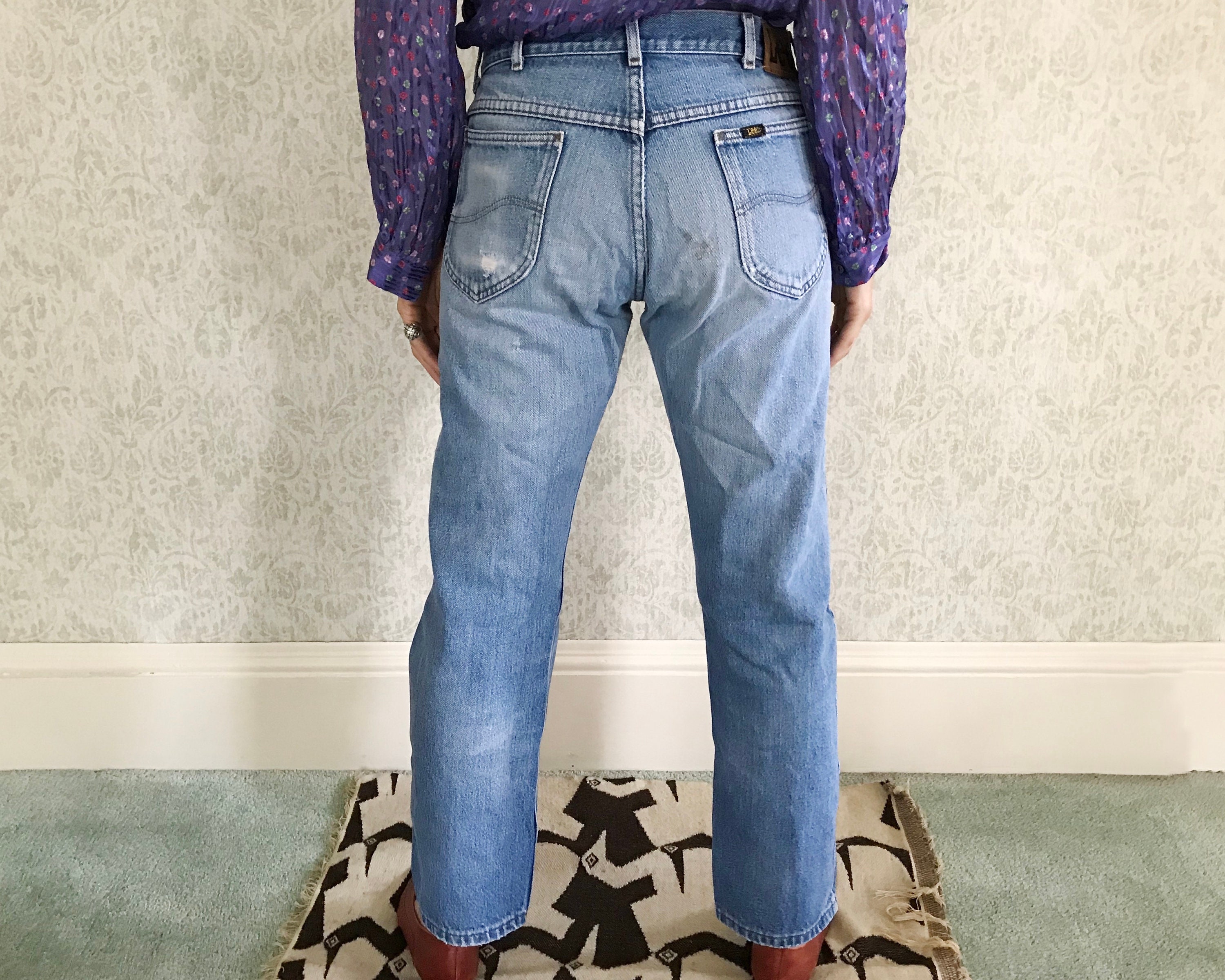 LEE RIDERS High Waisted Boyfriend Jeans Ripped Vintage 80s - Etsy
