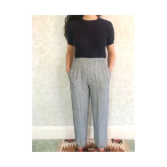 MSGM micro houndstooth high-waisted trousers - Black