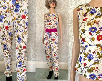 Vintage 2pc Lounge Set | Top & Pants Suit | 70’s Loungewear