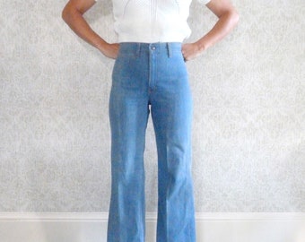 70s GAP Jeans: Vintage High Waisted Wide Leg Denim Dungarees