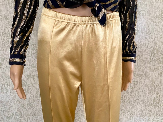 Vintage Gold Stirup Pants | Metallic Spandex Stir… - image 9