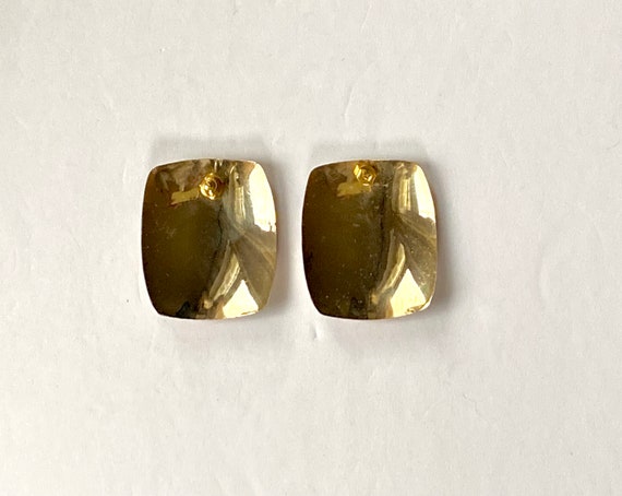 Vtg 2 Pair Jewel Tone Earrings | Gaudy Gold Vinta… - image 6