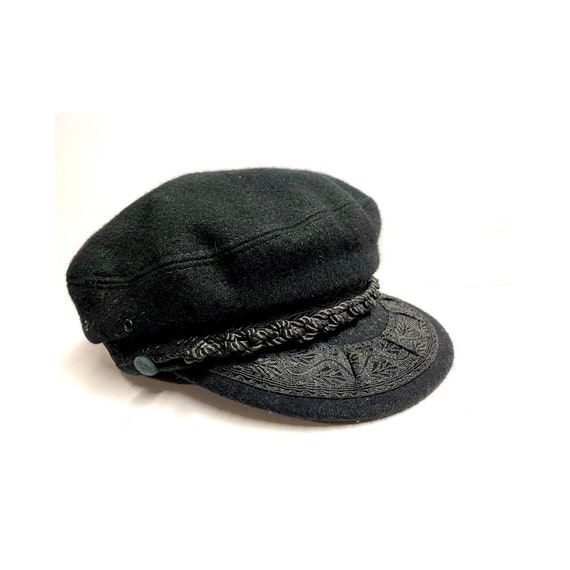 Vtg 60's Greek Brenton Wool Cap Authentic Vintage Black