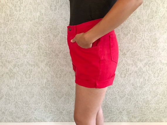 Vintage Red Jean Shorts MODA INT'L Cotton Denim H… - image 6
