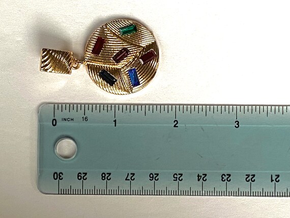 Vtg 2 Pair Jewel Tone Earrings | Gaudy Gold Vinta… - image 8