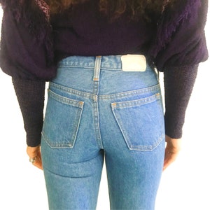 Vintage Cigarette Jeans 26 Waist JC PENNEY High Waisted Slim Fitted 80s Denim Made usa