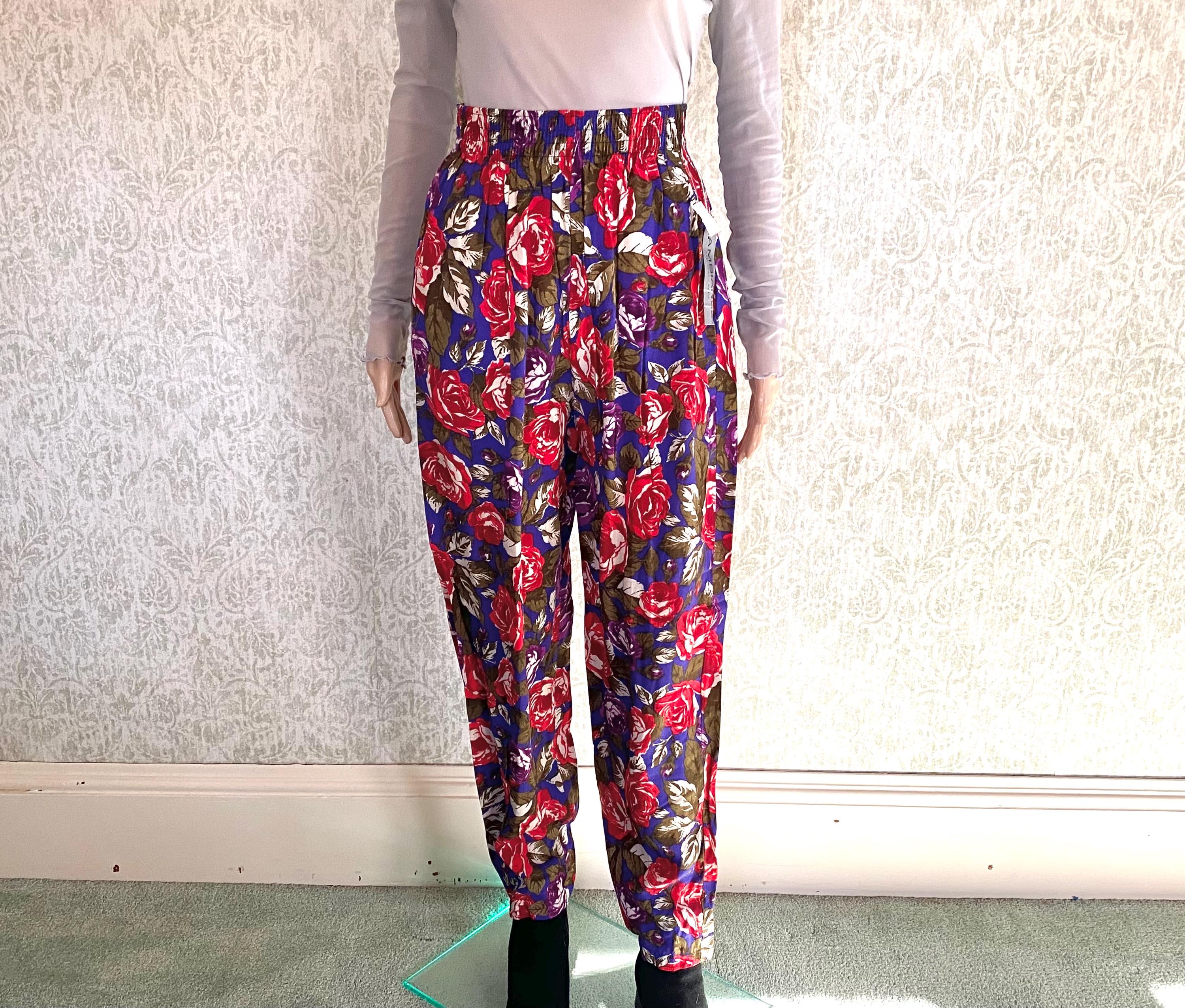 半額ストア Floral 80s Pants Etsy - パンツ