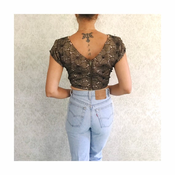 Vintage Lace Floral Blouse AS IS | 50s 60s Handma… - image 3